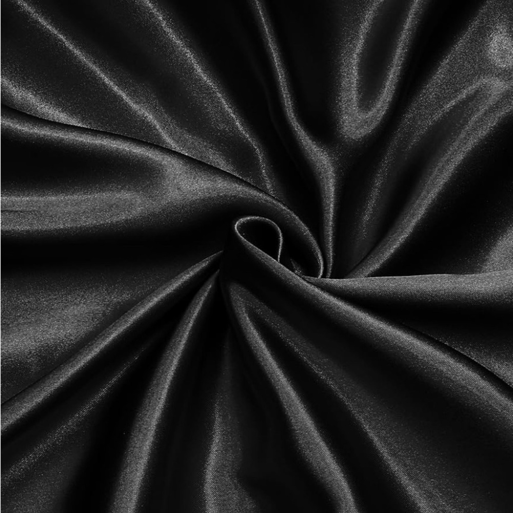 Elegant Black Satin Fabric